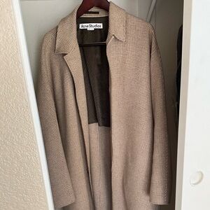 Acne Studios Houndstooth Wool Trench Coat